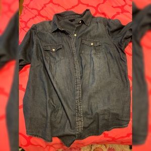 Dark denim chambray shirt